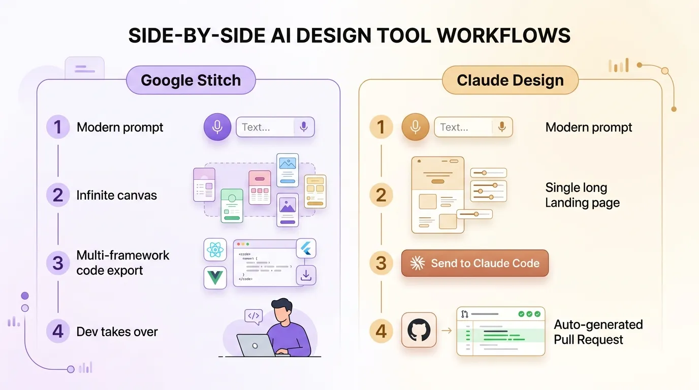 Stitch 与 Claude Design 工作流对比