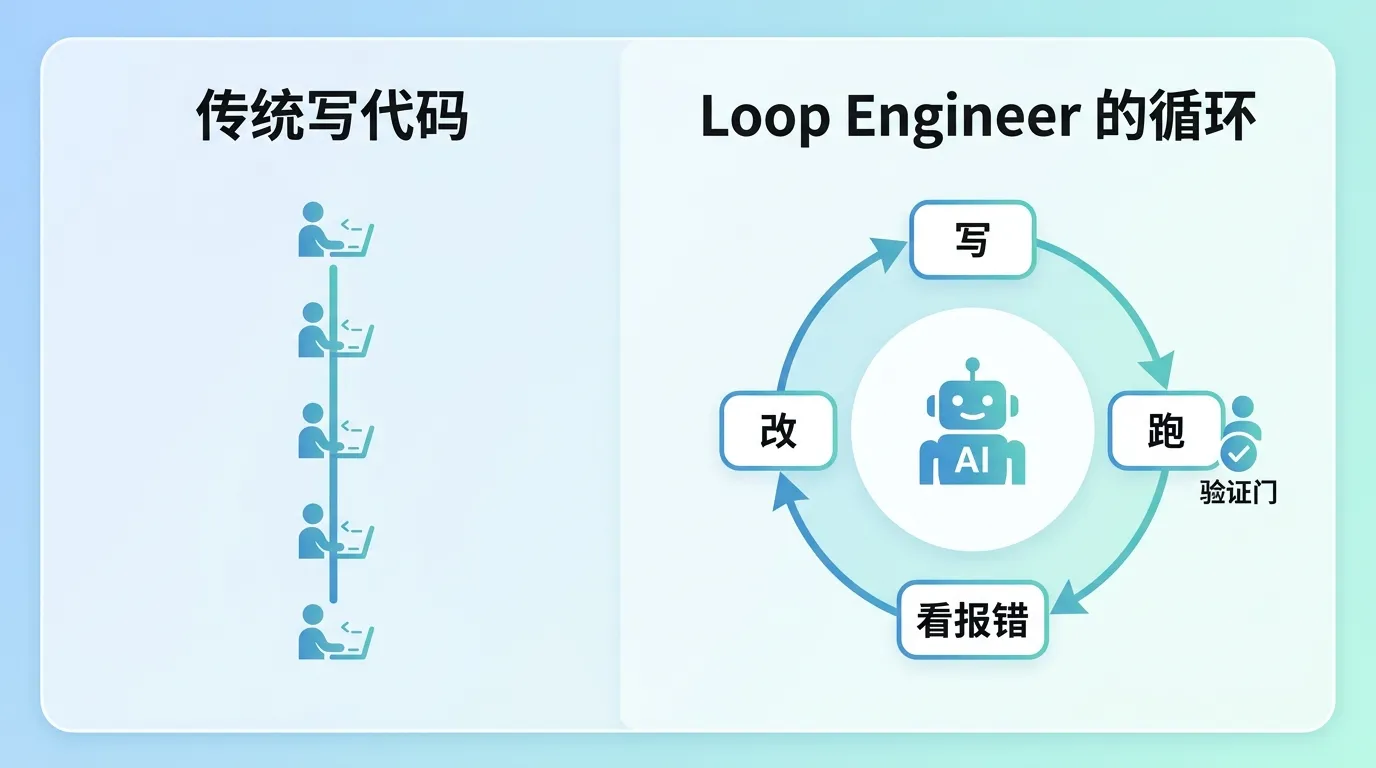 传统写代码 vs Loop Engineer 的循环